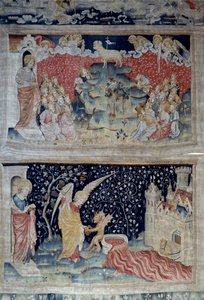 Wandtapijt van de Openbaring (1373-1383), nr. 47: het Lam op de berg Zion door Nicolas Bataille