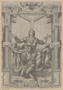 Maria aan de voet van het Kruis door Nicolas Beatrizet