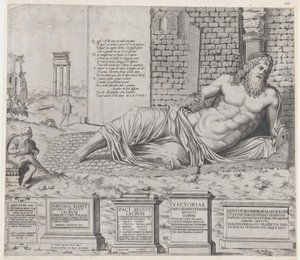 Speculum Romanae Magnificentiae: Marforius, 1550 door Nicolas Beatrizet.