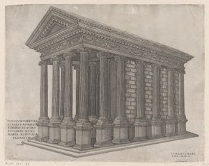 Tempel van Fortuna, Rome door Nicolas Beatrizet