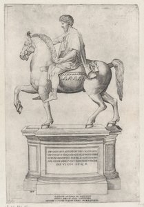 Het ruiterstandbeeld van Marcus Aurelius op het Capitool, 1548 door Nicolas Beatrizet