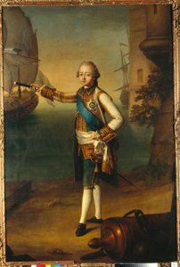 Portret van de grootvorst Pavel Petrovich in admiraalsuniform - Schilderij van Nicolas Benjamin Delapierre door Nicolas Benjamin Delapierre