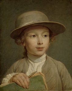 Jongen met een tekenboek