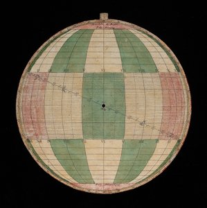 Astrolabium, detail van een plaat met een projectie van Rojas