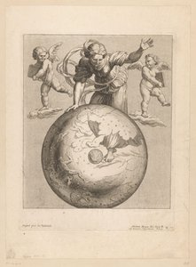 Astronomische voorstelling van de dageraad met twee putti