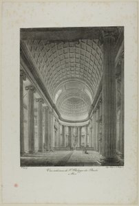 Binnenaanzicht van St. Philippe du Roule, Parijs door Nicolas Chapuy