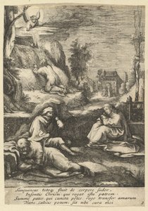 De Agonie in de Tuin, uit De Passie van Christus, midden 17e eeuw door Nicolas Cochin
