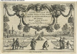 Titelpagina, uit Livre Nouveau de Fleurs... door Nicolas Cochin