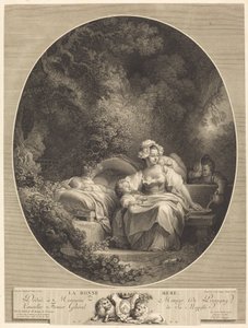 De Goede Moeder door Nicolas Delaunay after Jean Honoré Fragonard