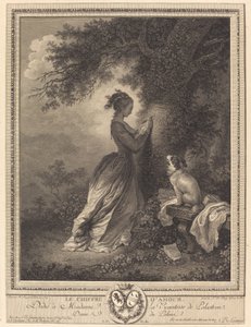 Het liefdescijfer door Nicolas Delaunay after Jean Honoré Fragonard