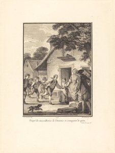 Gepikeerd door mijn spot, hij doet zijn best en wint de prijs door Nicolas Delaunay after Jean Michel Moreau