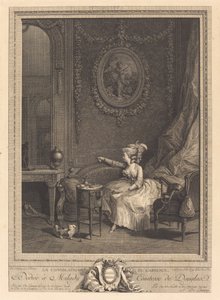 De troost van afwezigheid door Nicolas Delaunay after Nicolas Lavreince