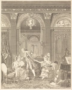 Le Billet doux door Nicolas Delaunay after Nicolas Lavreince
