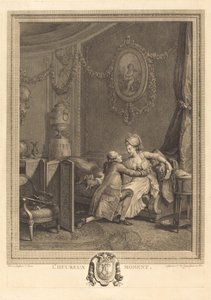 Het gelukkige moment door Nicolas Delaunay after Nicolas Lavreince
