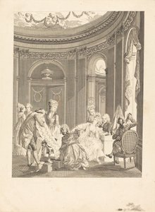 Wat zegt de Abt? door Nicolas Delaunay after Nicolas Lavreince