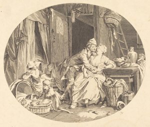 Het dorpsgeluk door Nicolas Delaunay after Sigmund Freudenberger