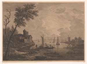 Landschap met vissersboten