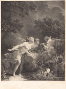 De Fontein van Liefde door Nicolas François Regnault after Jean Honoré Fragonard