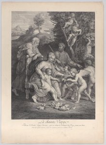 De Heilige Familie met Sint Elizabeth en engelen door Nicolas Henri Tardieu