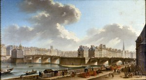 Le Pont-Neuf en de Stad, gezien vanaf de kade van Conti, 1772 door Nicolas Jean Baptiste Raguenet