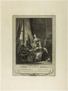 La Toilette, uit Monument du Costume Physique et Moral de la fin du Dix-huitième siècle door Nicolas Joseph Voyez