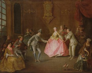 Voor het bal door Nicolas Lancret