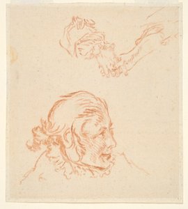 Twee studies: Portret van een acteur en Studie van handen