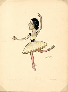 Portret van de Russische ballerina Tamara Karsavina (1885-1978)