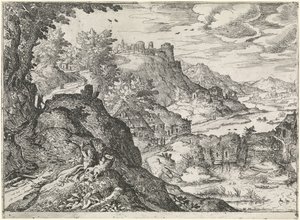 Berglandschap met een watermolen
