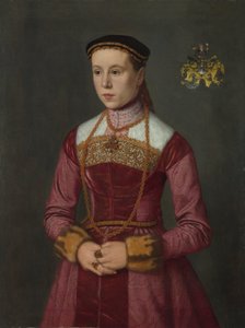 Portret van een jonge dame door Nicolas Neufchatel