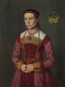 Portret van een jonge dame, ca. 1561 door Nicolas Neufchatel