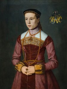 Susanna Stefan, vrouw van Wolfgang Furter, begin 1560s door Nicolas Neufchatel