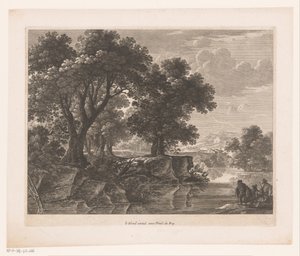 Drie mannen bij een rivier door Nicolas Perelle