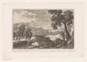 Heuvelachtig landschap met figuren