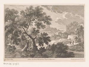 Landschap met bomen bij water door Nicolas Perelle