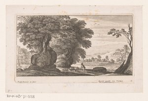 Landschap met figuur en vee