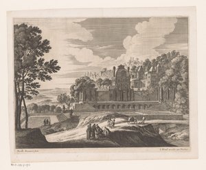 Landschap met kasteel door Nicolas Perelle
