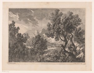 Rotsachtig landschap met bomen aan water
