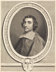 Nicolas Colbert door Nicolas Pitau I after Claude Lefebvre