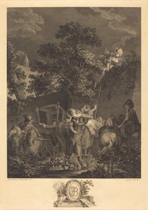 De Nachtelijke Ontvoering door Nicolas Ponce after Pierre Antoine Baudouin
