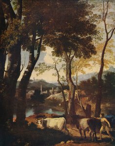 Landschap, ca. 1630 door Nicolas Poussin