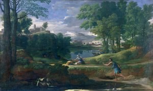 Landschap met een man gedood door een slang, c.1648