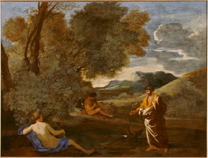 Midas verandert een tak van een steeneik in goud, vroeger bekend als Numa Pompilius en de nimf Egeria