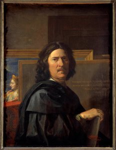 Zelfportret op 56-jarige leeftijd schilderij door Nicolas Poussin door Nicolas Poussin