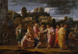 De blinden van Jericho door Nicolas Poussin