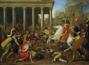 De vernietiging van de tempels in Jeruzalem door Titus, ca. 1638/39 door Nicolas Poussin