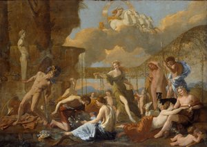 Het rijk van Flora door Nicolas Poussin