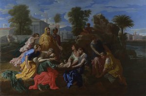De Vondst van Mozes, 1651 door Nicolas Poussin