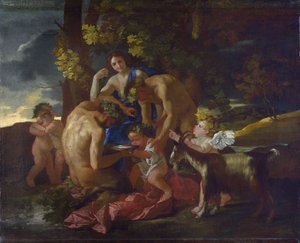 De Voeding van Bacchus, ca.1628-29 door Nicolas Poussin