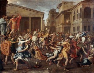 De verkrachting van de Sabijnse vrouwen door Nicolas Poussin